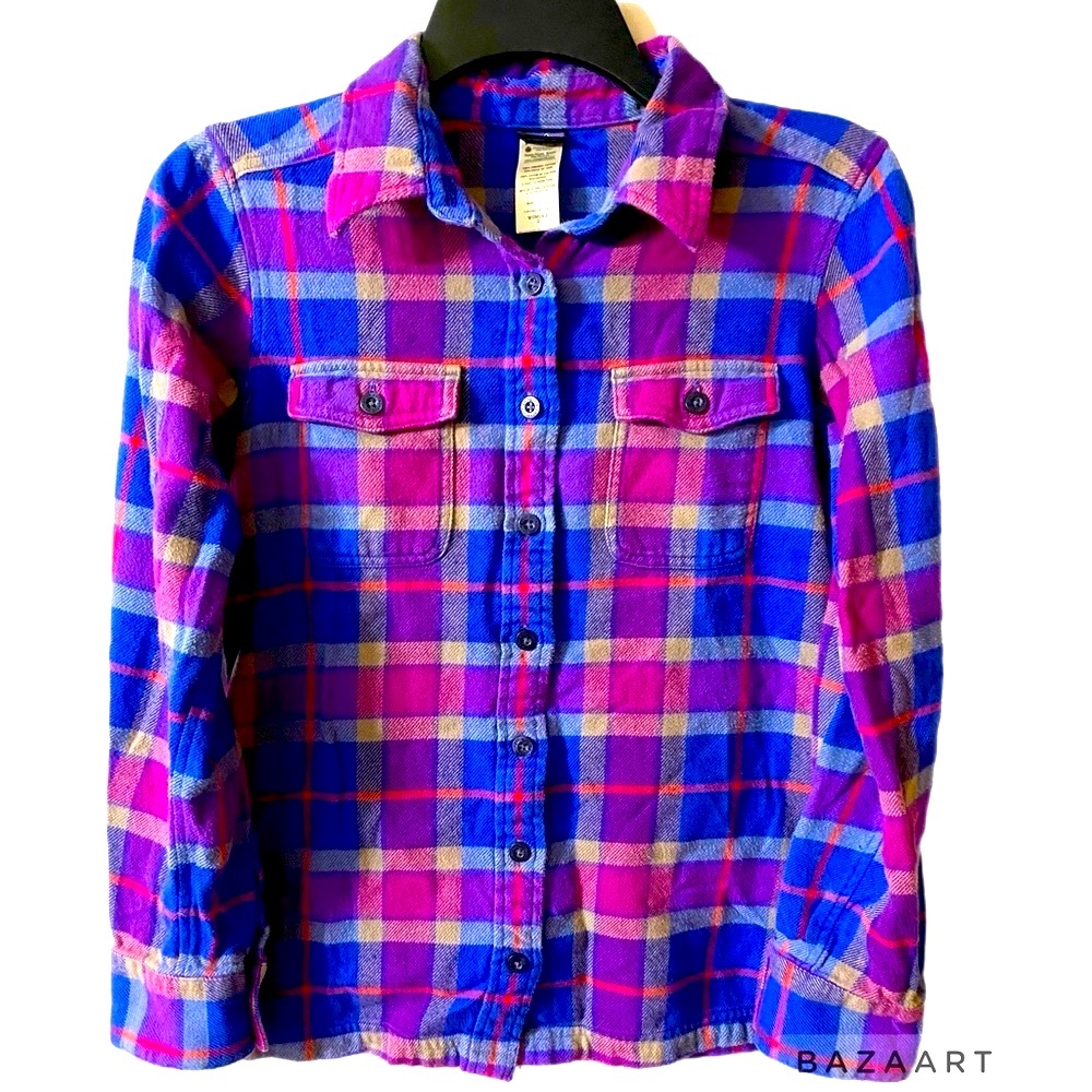 PATAGONIA Shacket, Organic Cotton, Flannel, Plaid, Shirt, Jacket, Sz 0, XS